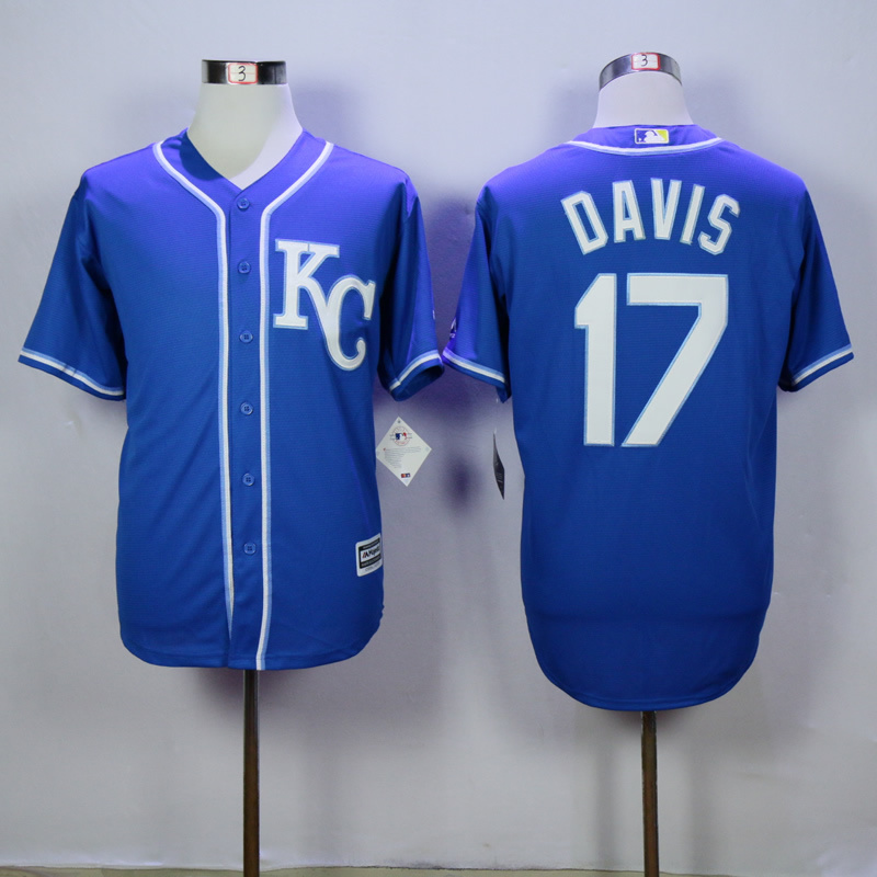 Men Kansas City Royals 17 Davis Blue MLB Jerseys
